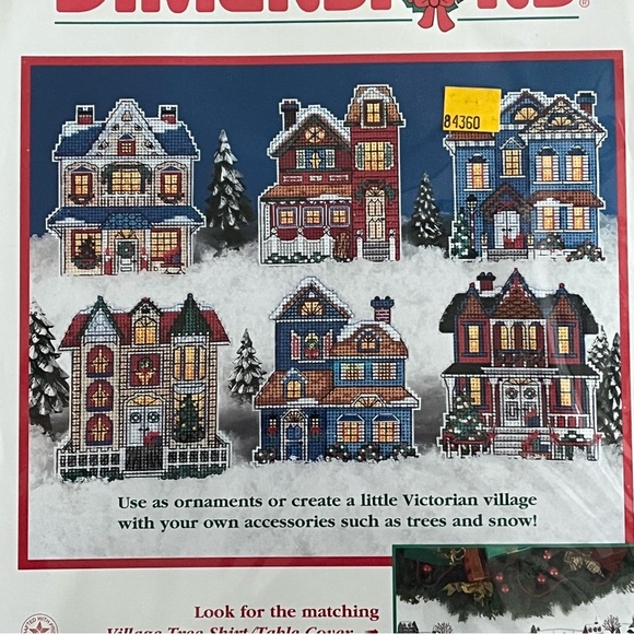 NWT Dimensions Victorian House Counted Cross Stitch Ornaments (Set of 6) - Picture 5 of 10
